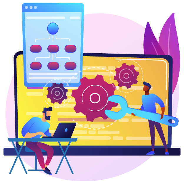 Website getting built by a person with a spanner